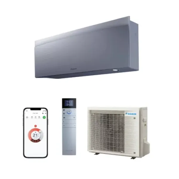 Daikin Emura 2,5 kW-os split inverteres klímaszett, ezüst színű oldalfali beltérivel, R32
